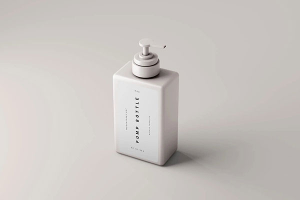 5 Square Pump Bottle Mockup in Different Shots FREE PSD