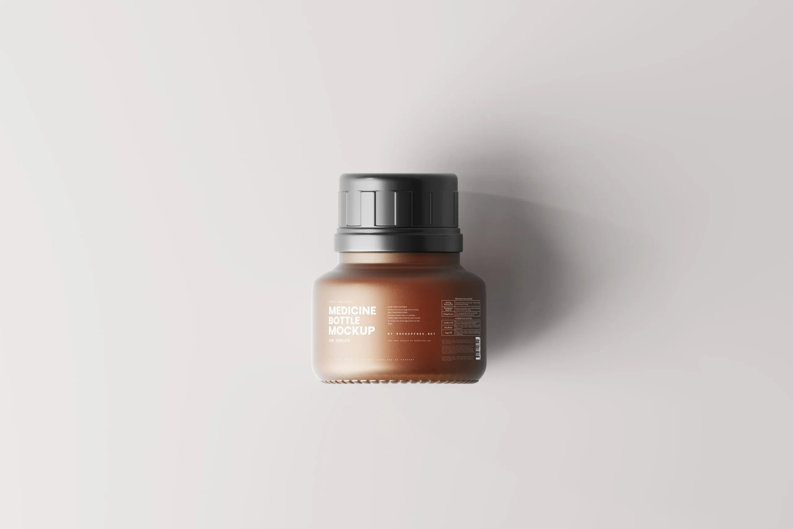 6 Amber Glass Stubby Bottle Mockups with Label in Various Visions FREE PSD