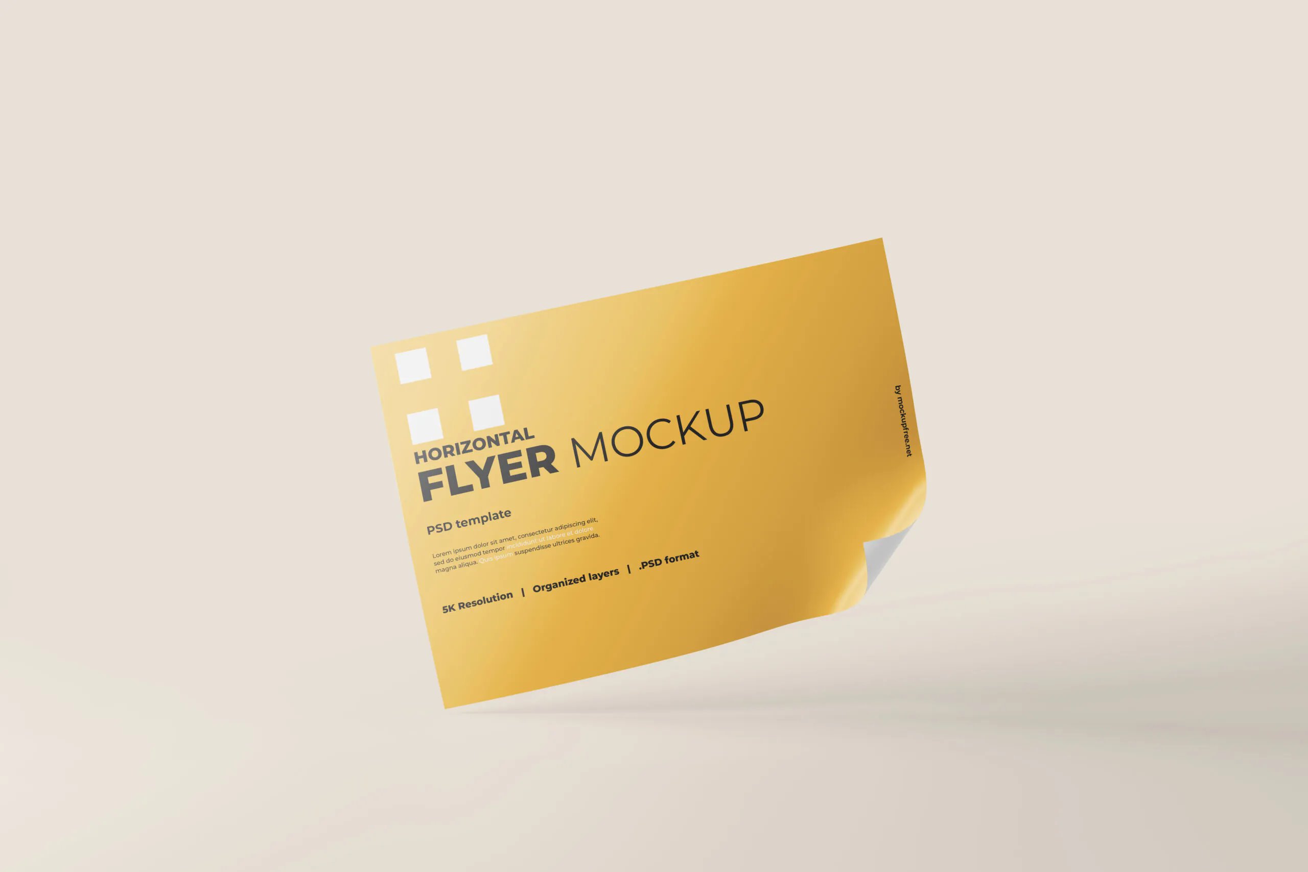 6 Horizontal A4 Flyer Mockups in Front and Perspective Views Free