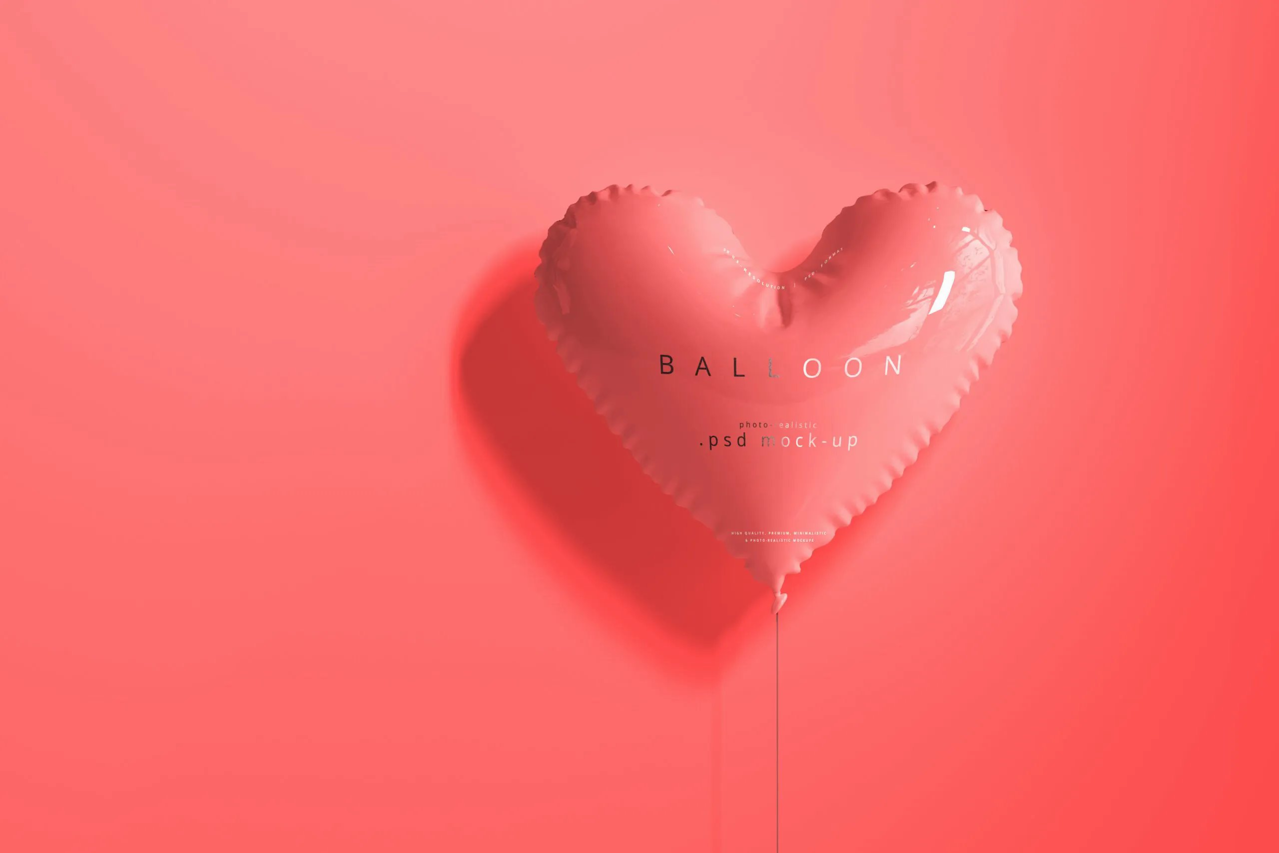 7 Heart, Start, Round, and Oval Shaped Balloons Mockups in Front Sight FREE PSD