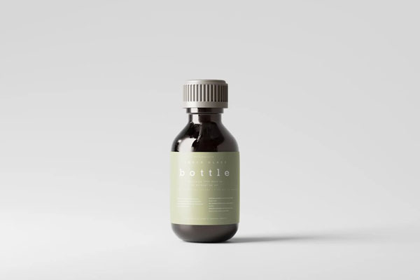 8 Amber Glass Medicine Bottles Mockups in Various Sights FREE PSD