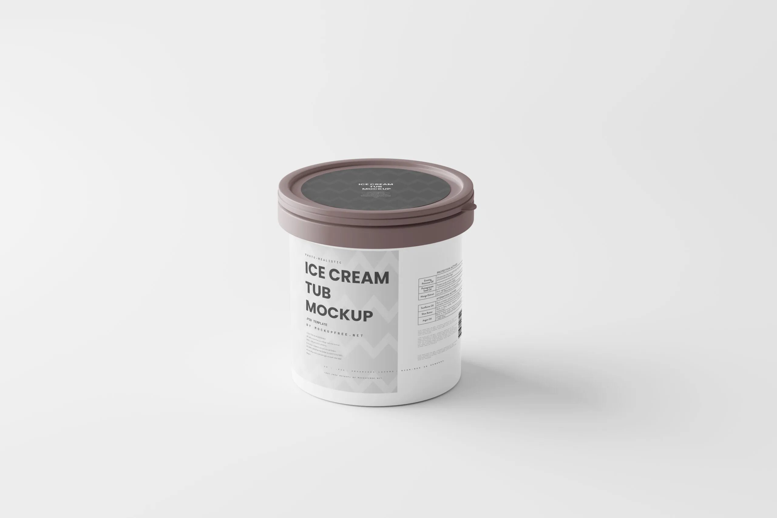 Free Ice Cream Bucket Tub Mockup