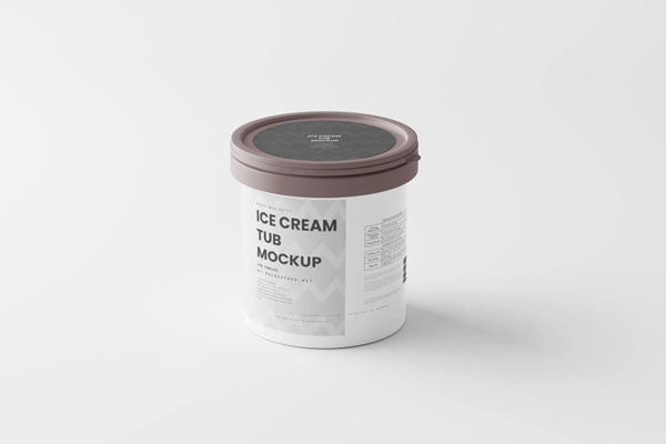 Matte Ice Cream Bucket Mockup - Free Download Images High Quality PNG, JPG