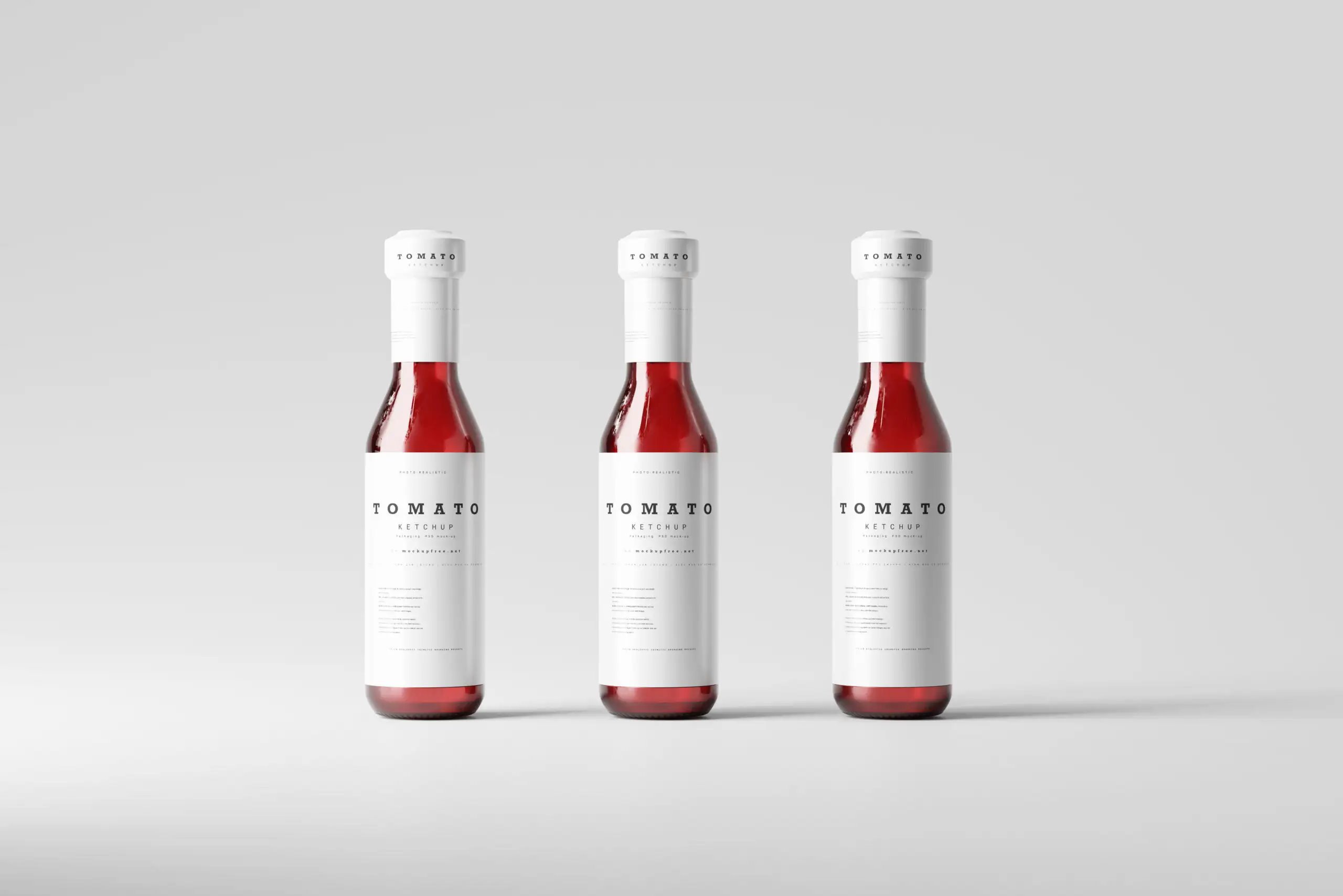 8 Ketchup Bottles Mockups in Varied Visions FREE PSD