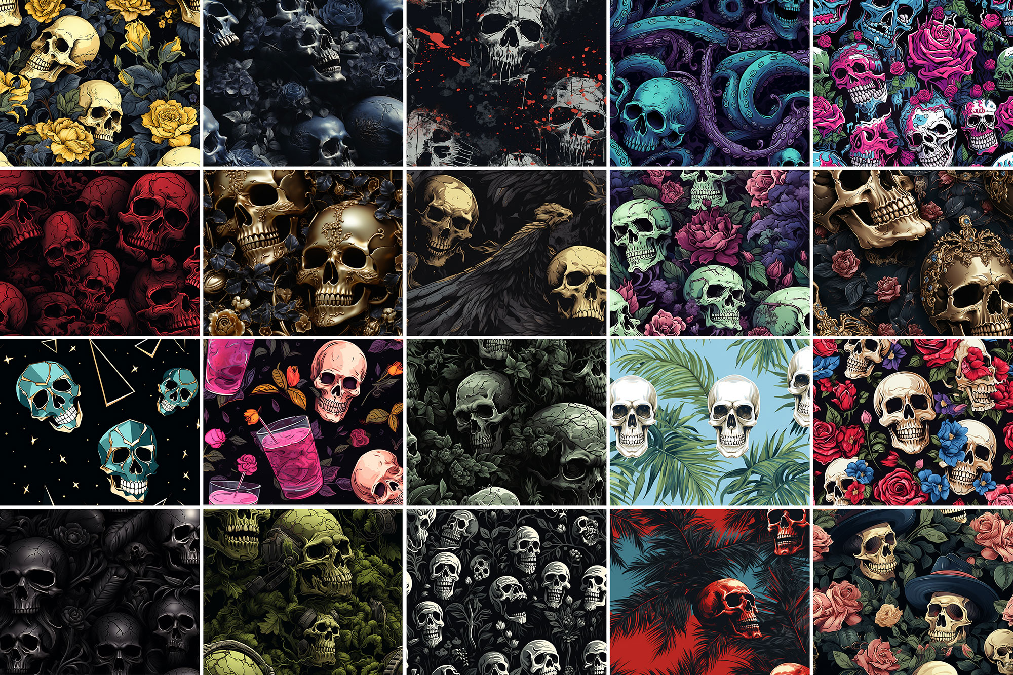 Free Skull Seamless Patterns