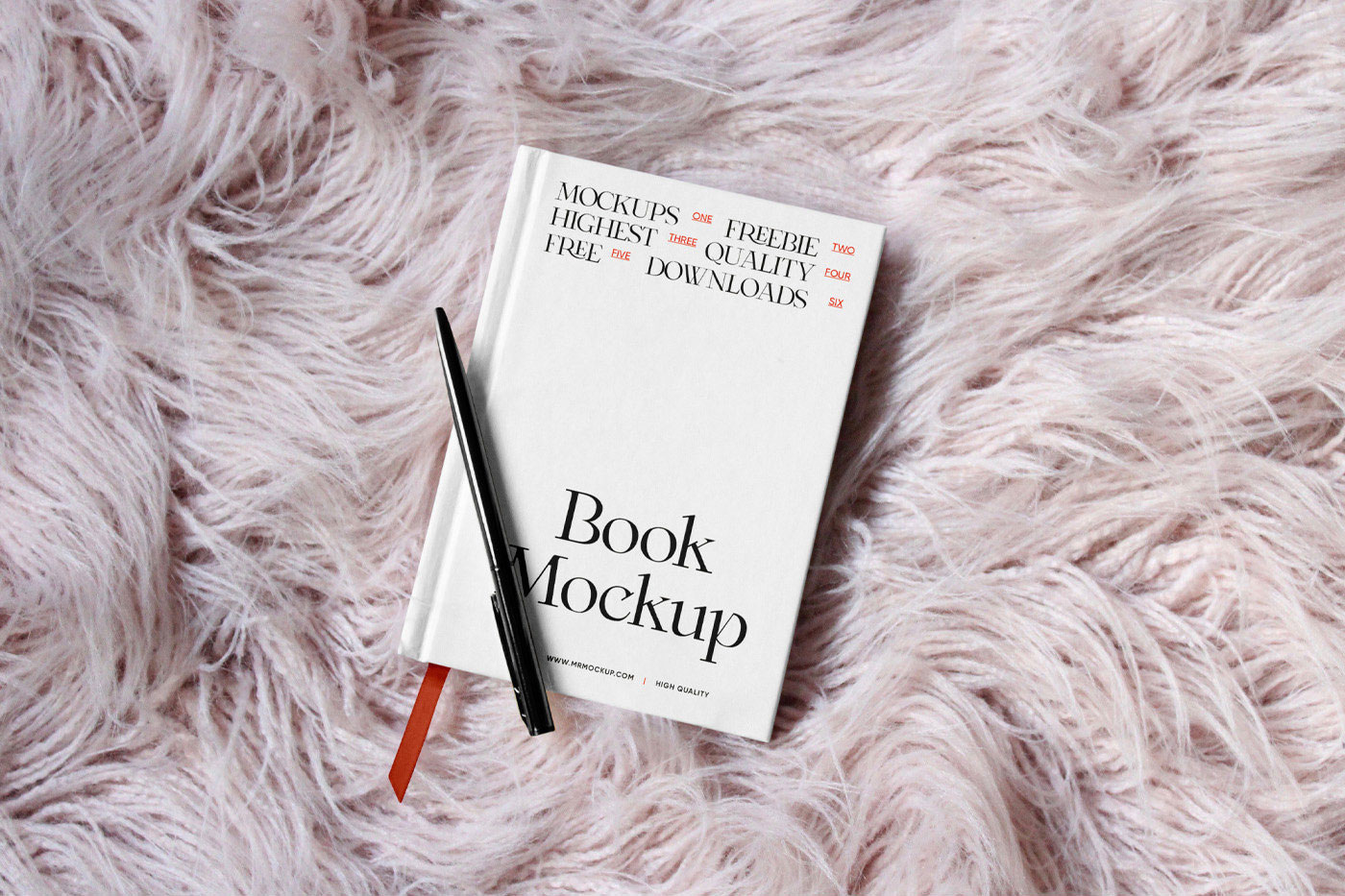 Book Mockup with Pen in Top View FREE PSD