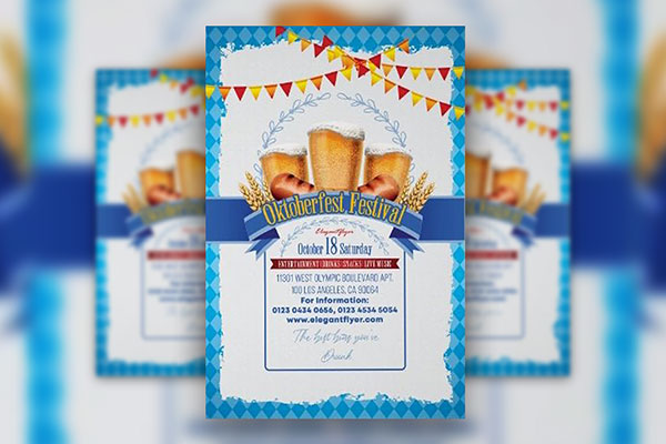 Border Illustrated Oktoberfest Poster Template (FREE) - Resource Boy