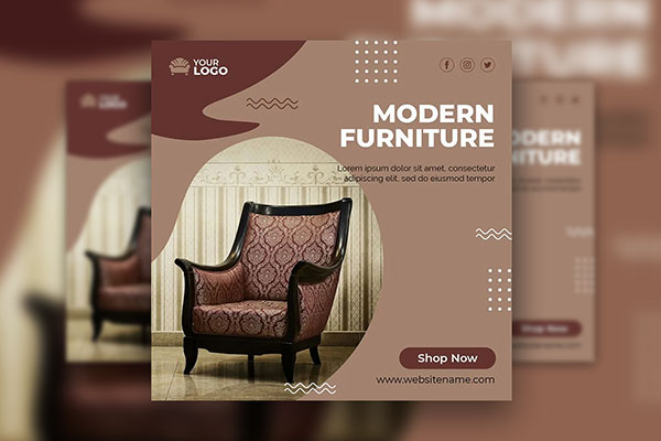 Dotted Abstract Furniture Sale Instagram Post Template FREE PSD
