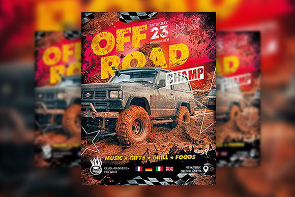 Energetic Off Road Champ Flyer Template FREE PSD