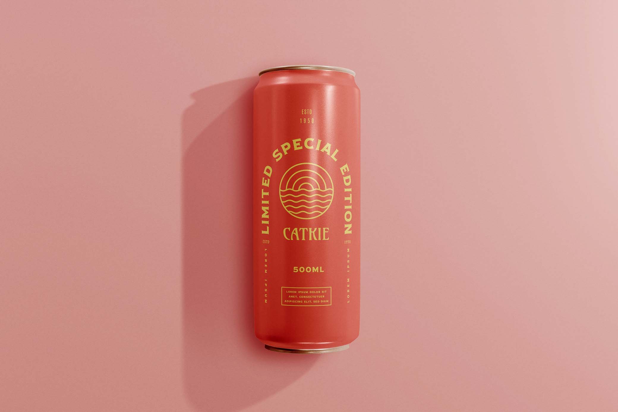 Fizzy Drink Can Mockup in Top Sight FREE PSD