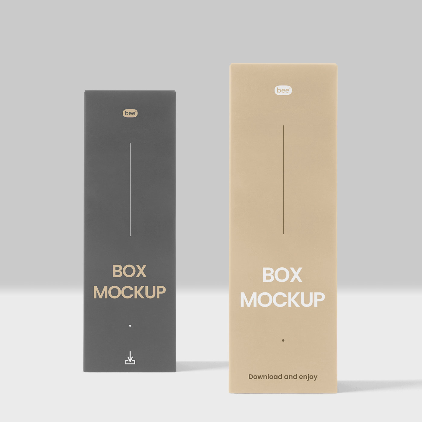 Front Sight of 2 Standing Boxes Mockup FREE PSD