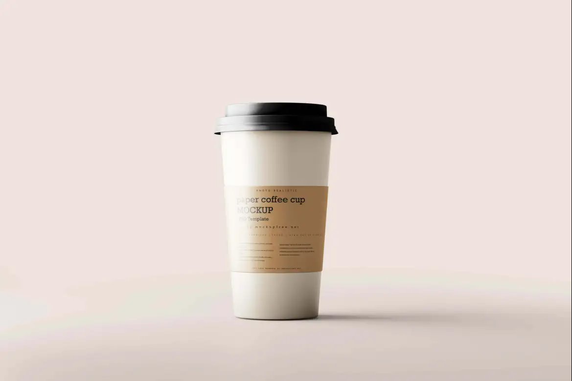 Two Floating Disposable Coffee Cups Mockup (FREE) - Resource Boy