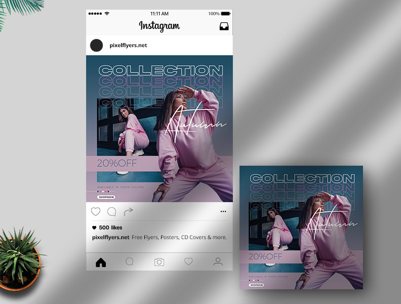Modern Autumn Fashion Collection Instagram Banner template FREE PSD