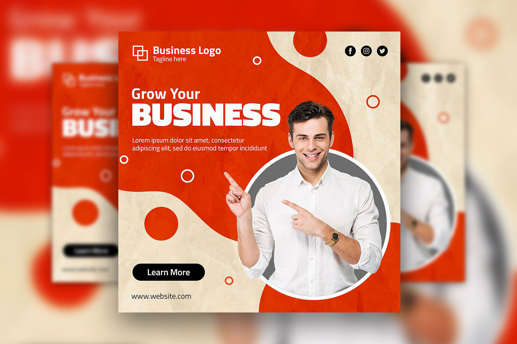 Modern Business Promotion Instagram Post Template FREE PSD