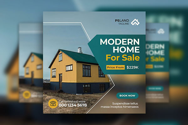 Modern Corporate Real Estate Instagram Post Template FREE PSD