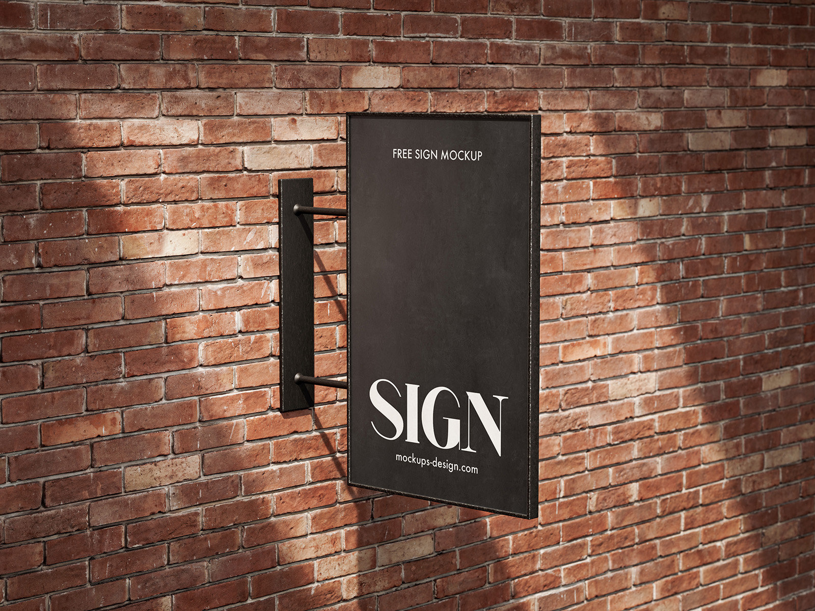 Perspective Sight of 2 Street Sign Mockups on Brick Wall FREE PSD