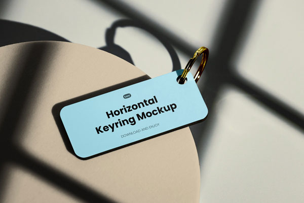 Perspective View of Lying Keyring Mockup FREE PSD