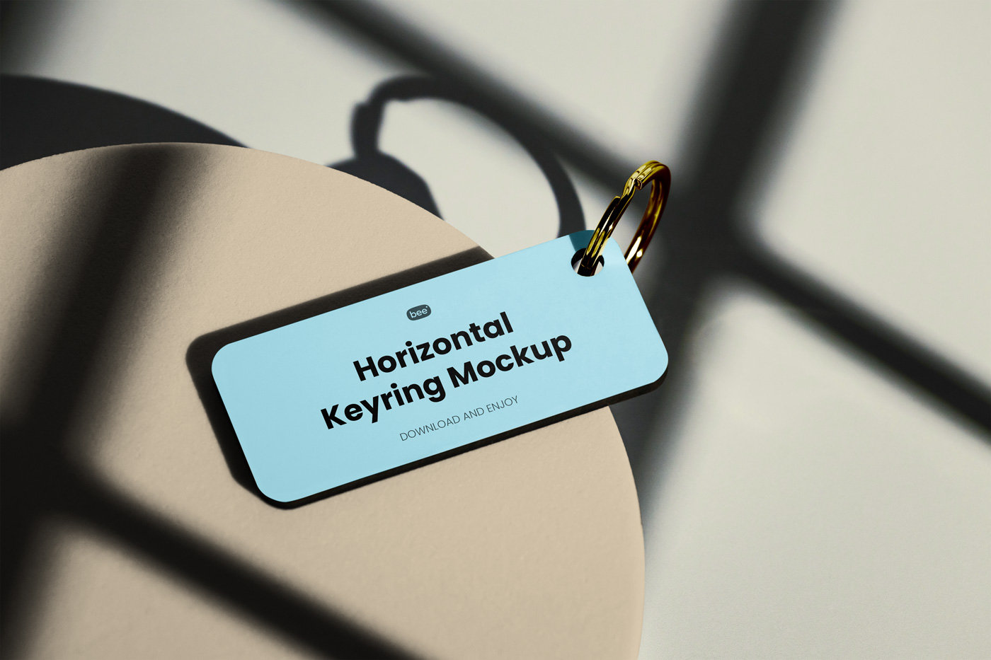 Perspective View of Lying Keyring Mockup Free Download | Resource Boy