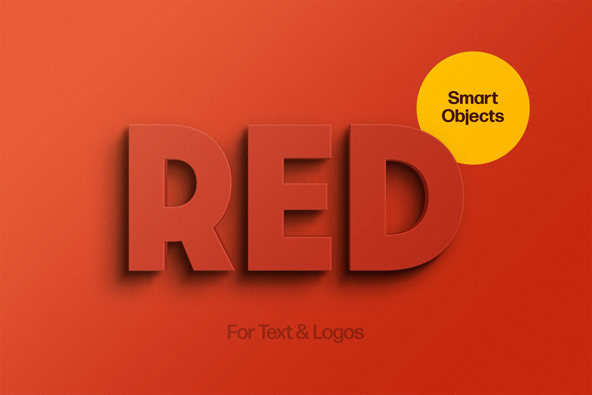 Premium PSD  Editable red text 3d effect photoshop red color