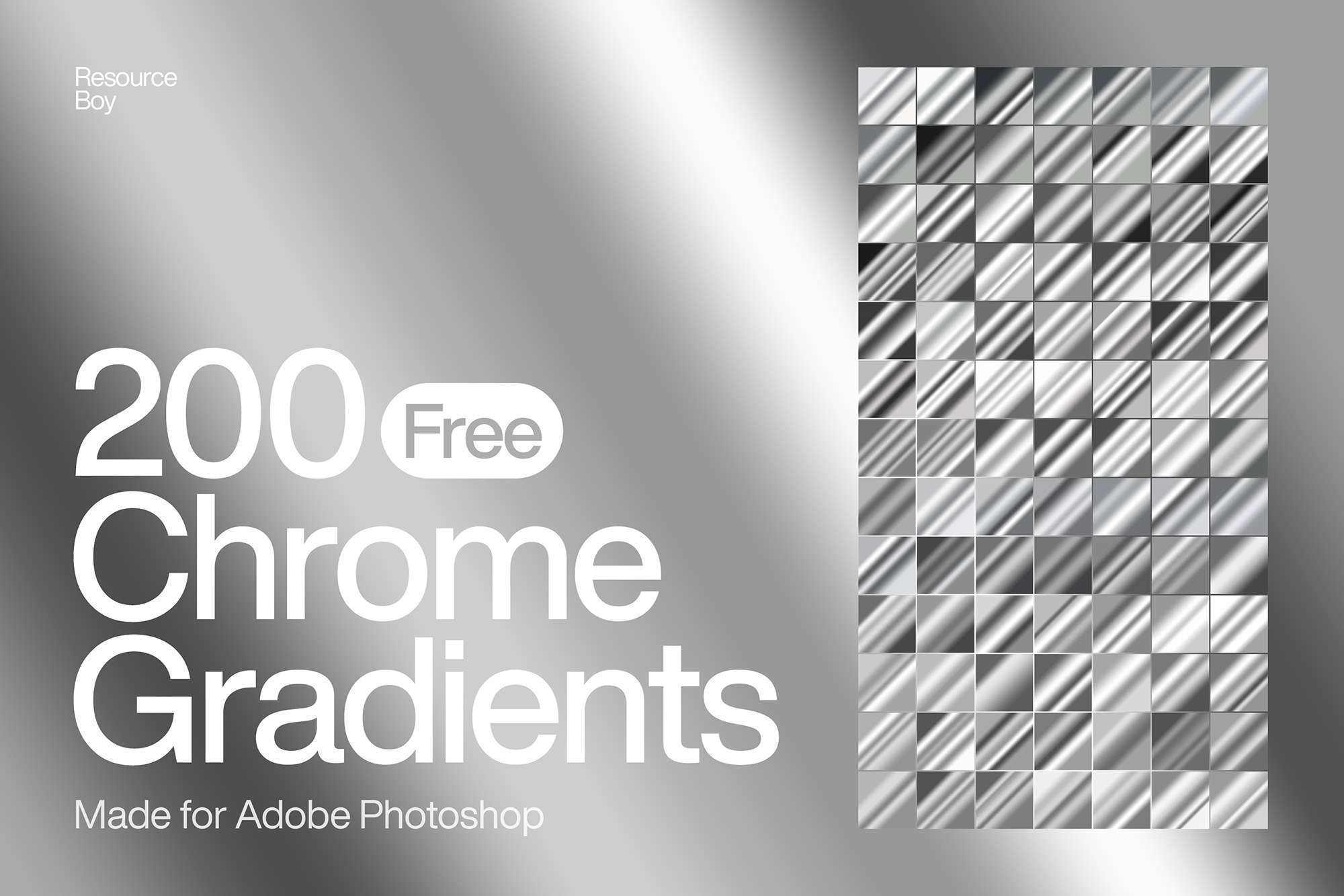 Free Chrome Photoshop Gradients (200 Gradients)| Resource Boy