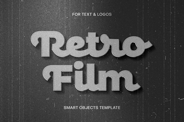 Retro Black and White Text and Logo Effect FREE PSD
