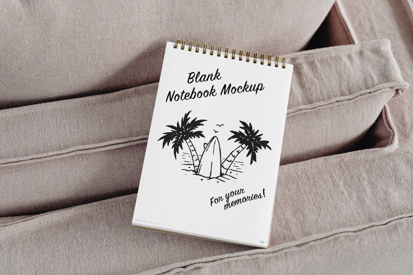 Top Sight of Notebook Mockup FREE PSD
