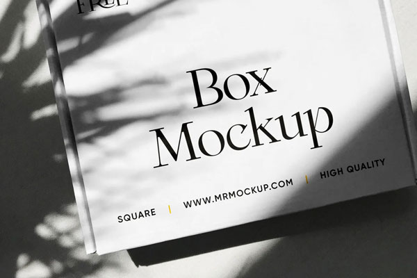 Top Sight of Square Package Mockup FREE PSD