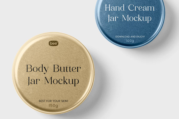 Top View of 2 Metal Jars Mockup FREE PSD