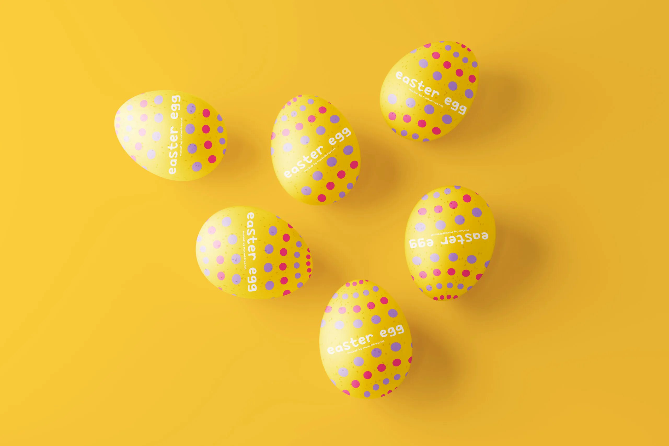 Varied Visions of 10 Easter Eggs Mockups FREE PSD