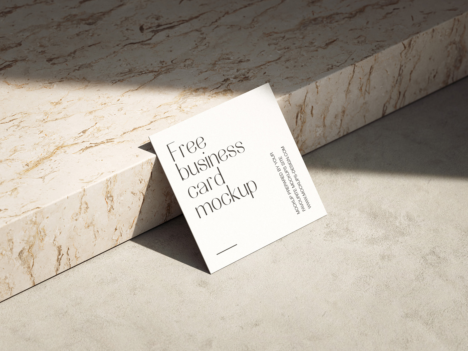 Varies Sights of 4 Business Cards Mockups on Marble Ground FREE PSD