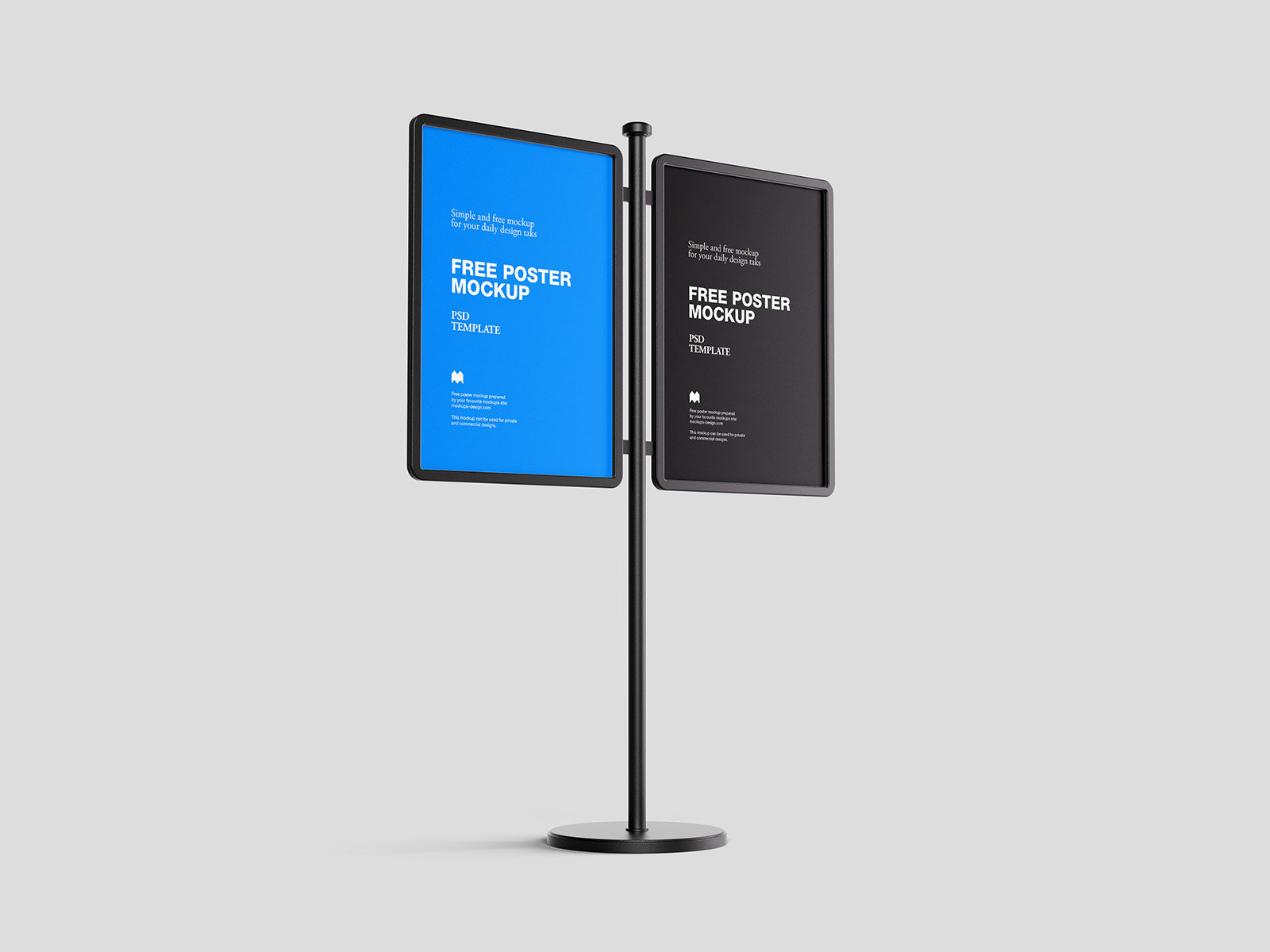2 Double Poster Stand Mockups in Varied Sights FREE PSD