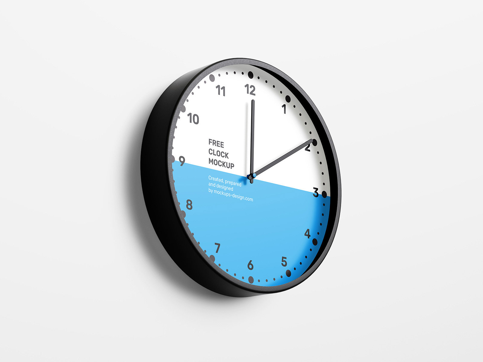 3 Clock Mockups in Front and Perspective View FREE PSD