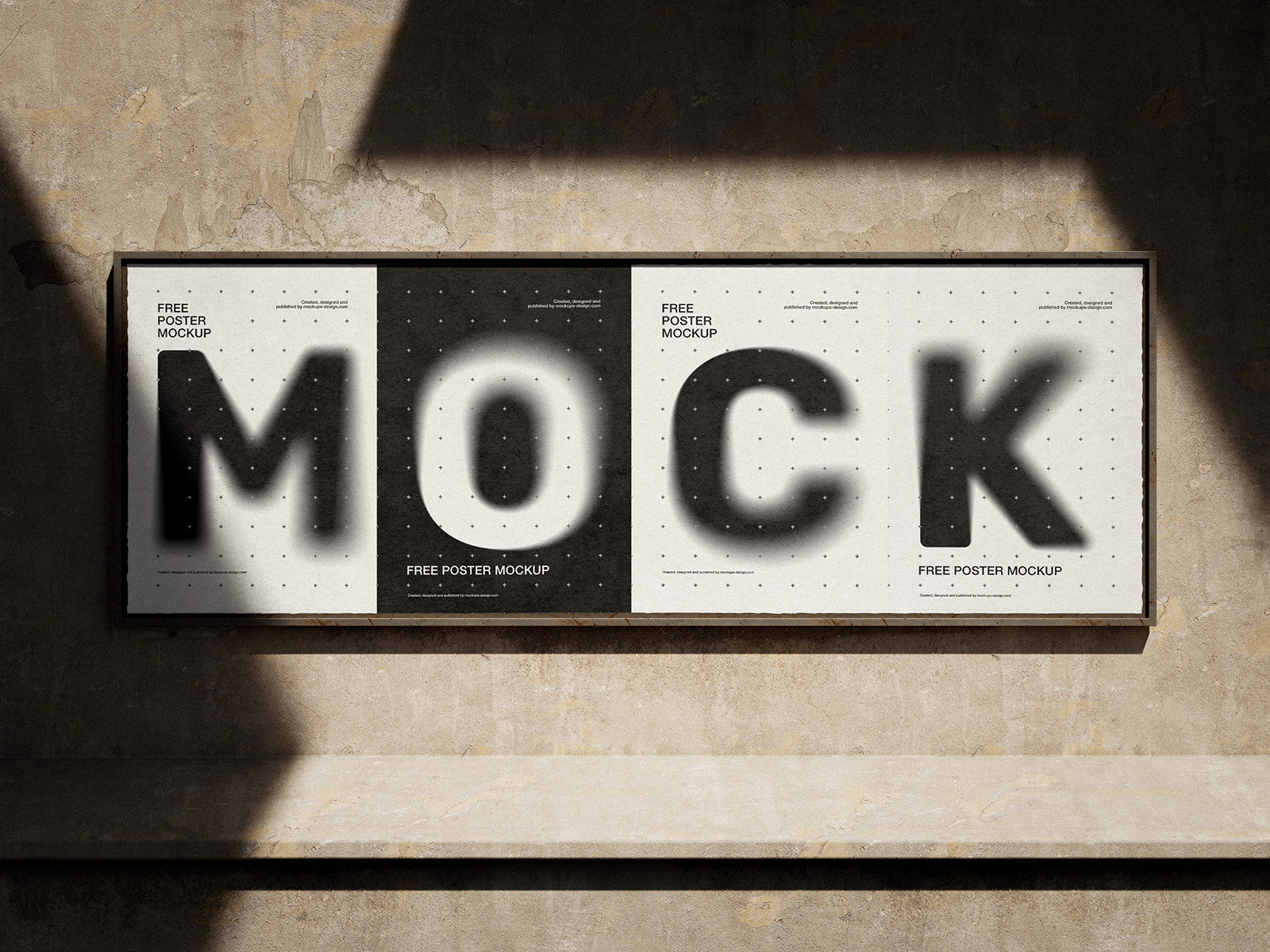 3 Posters Mockup with Metal Frame in Different Sights FREE PSD