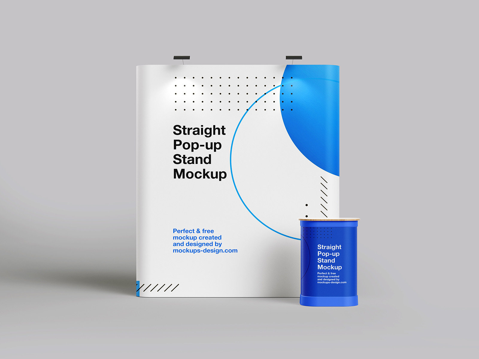 3 Straight Pop Up Stand Mockups in Varied Sights FREE PSD