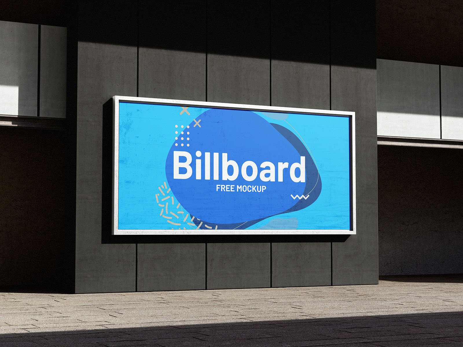 3 Views of Billboard Mockups in Street Environment FREE PSD