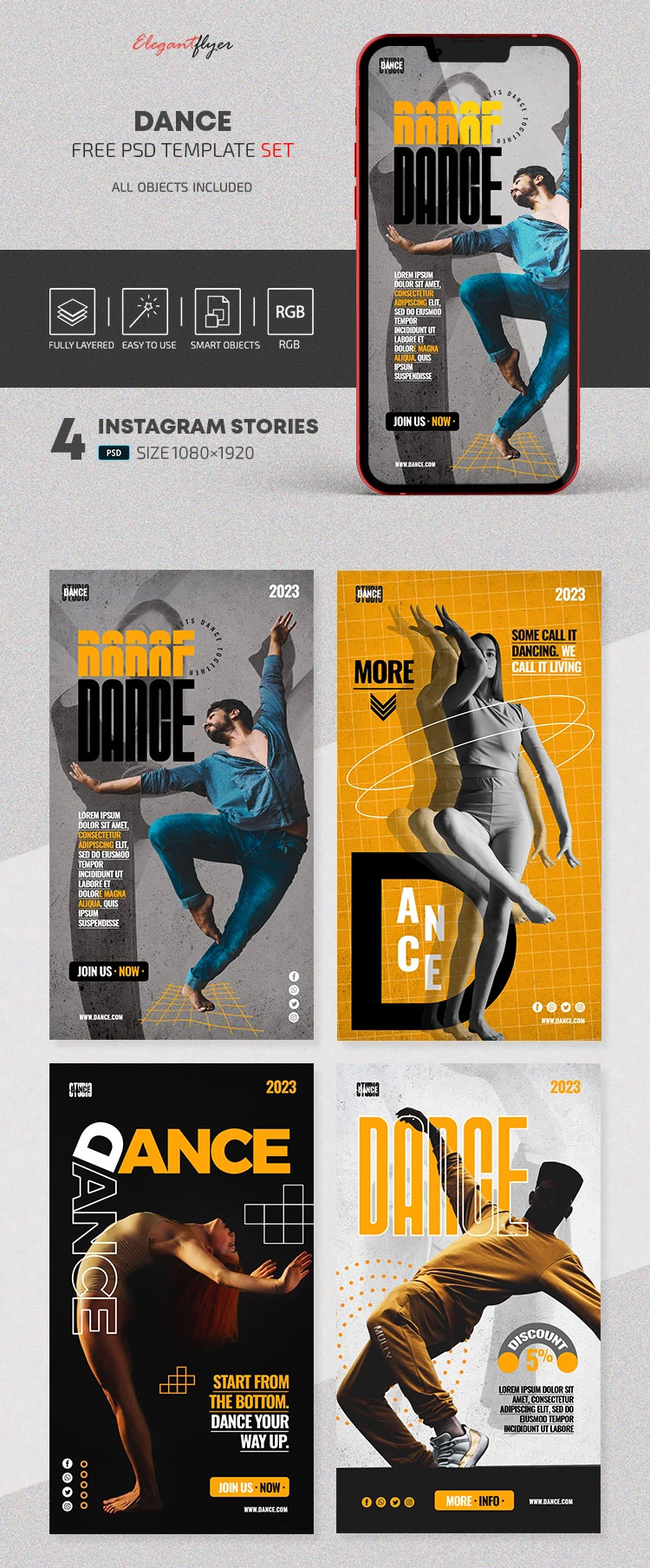 4 Artistic Dance Flyer / Instagram Story Templates Free Download ...