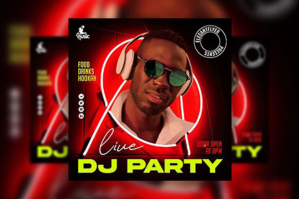 4 Modern DJ Party Flyer / Instagram Post Templates FREE PSD