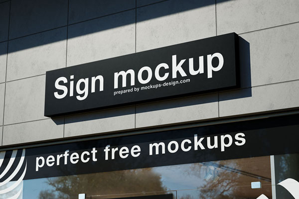 4 Sign Mockup with Glass Exposition in Varied Shots FREE PSD