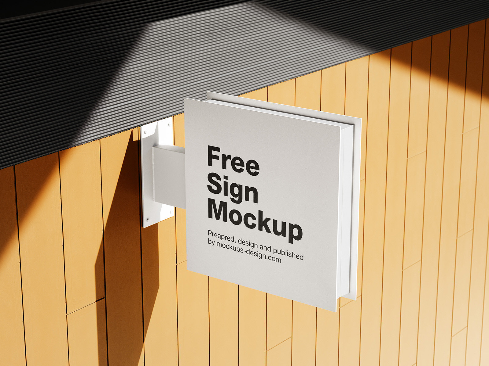 4 Square Metal Sign Mockups in Different Sights FREE PSD