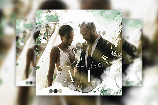 4 Watercolor Wedding Flyer / Instagram Post Templates FREE PSD