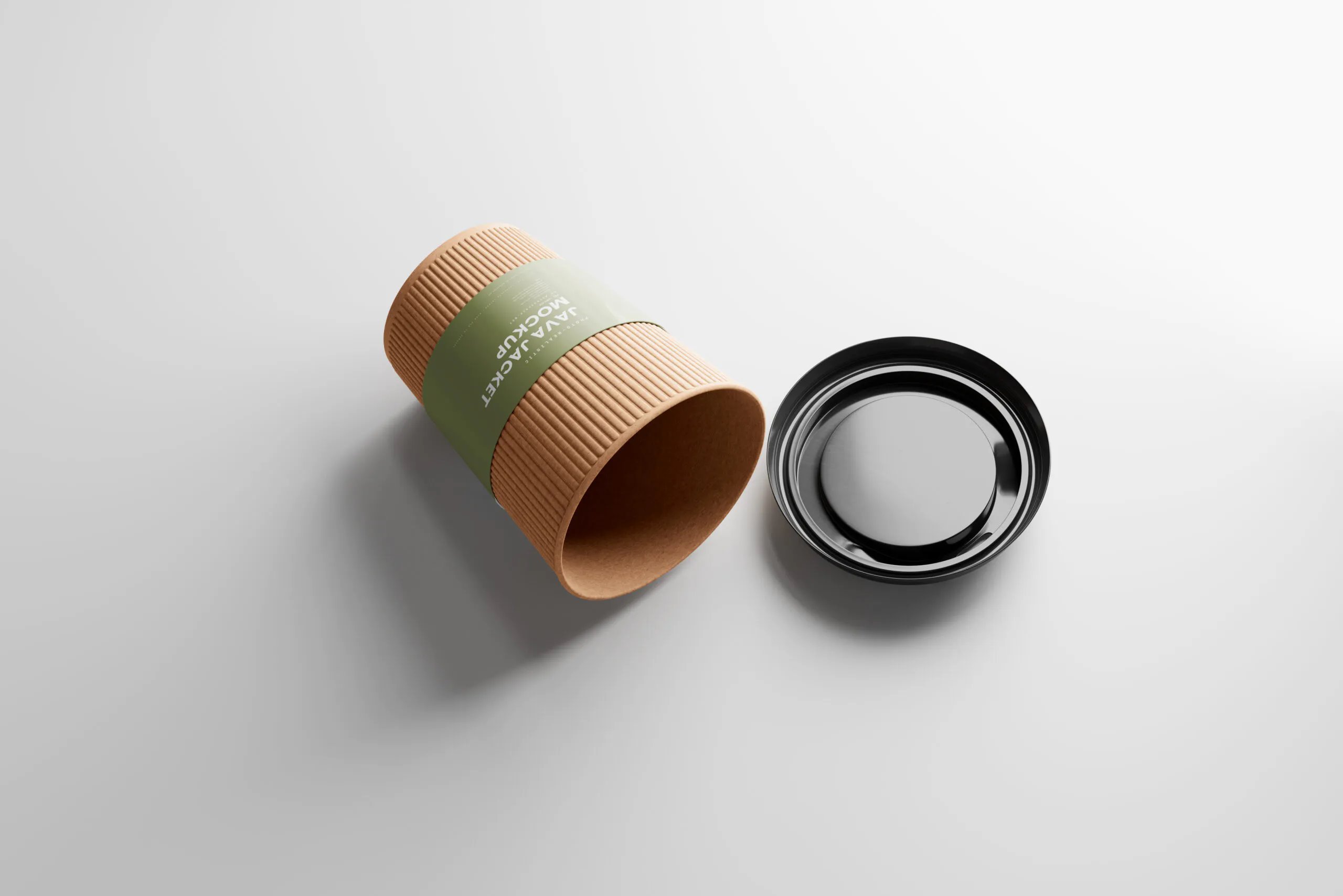 5 Java Jacket Mockup with Paper Cup in Varied Shots FREE PSD