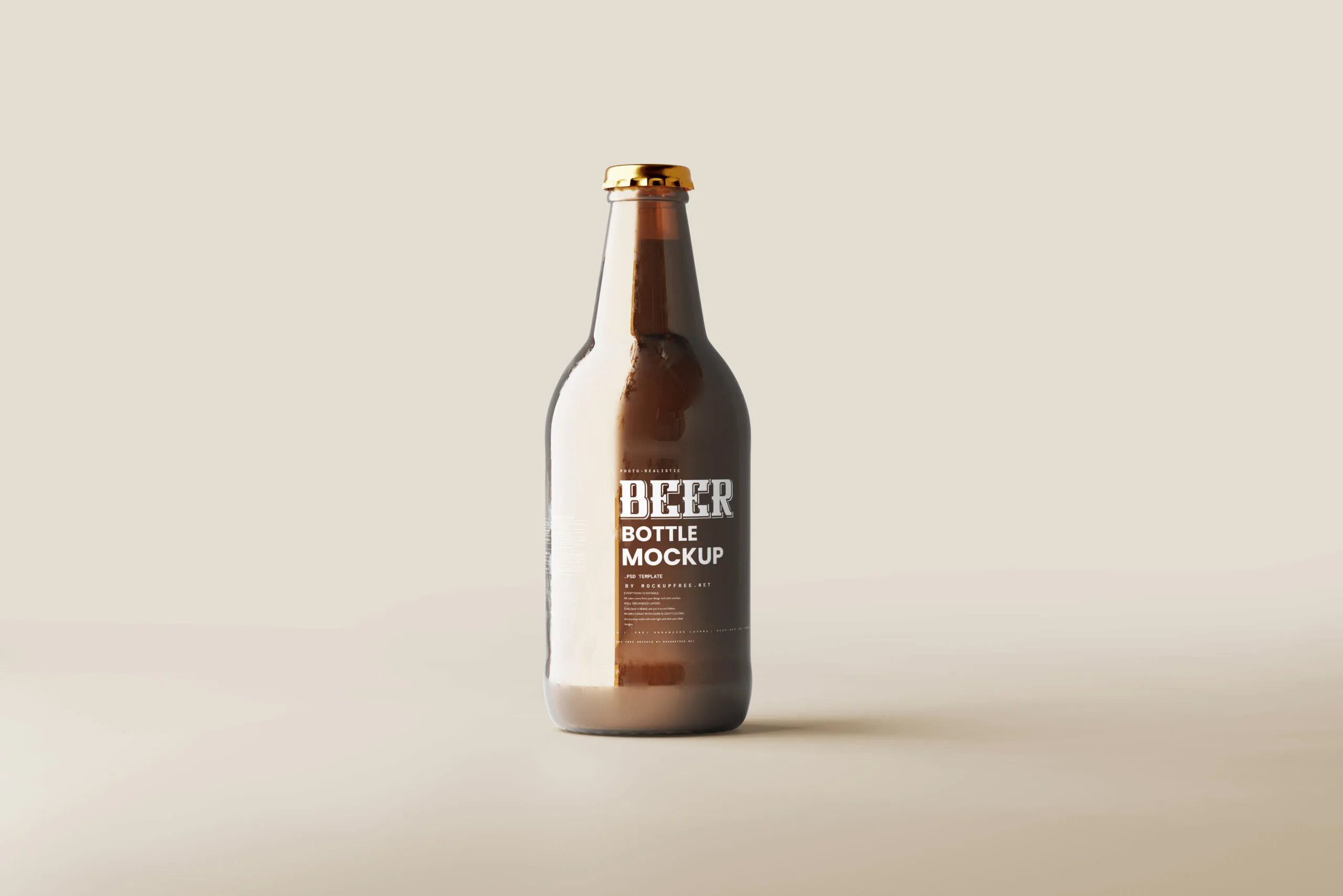 5 Lager Beer Bottle Mockups in Different Views FREE PSD