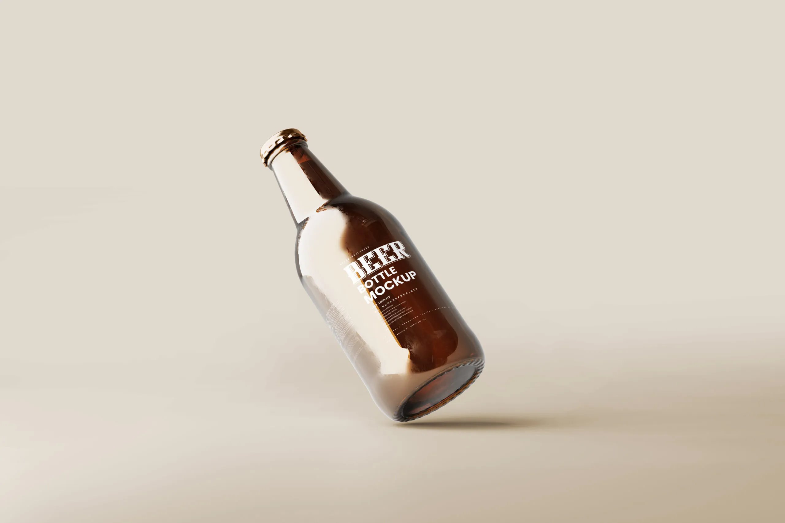 5 Lager Beer Bottle Mockups in Different Views FREE PSD