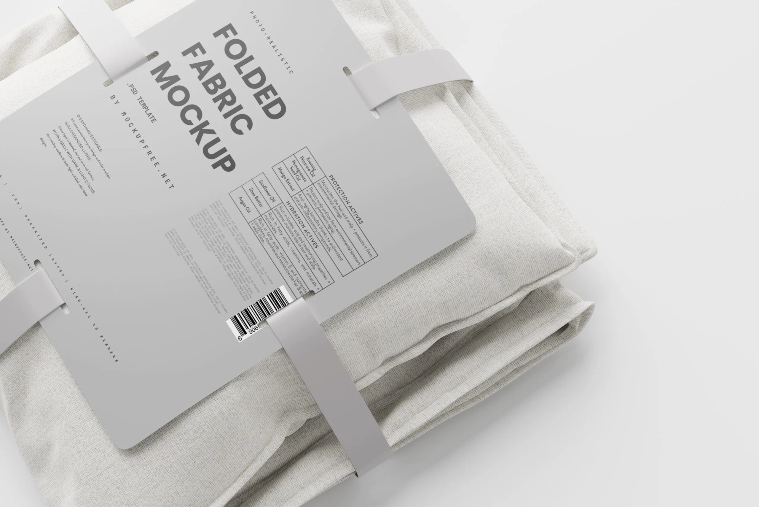 5 Mockup of Folded Fabric in Distinct Shots FREE PSD