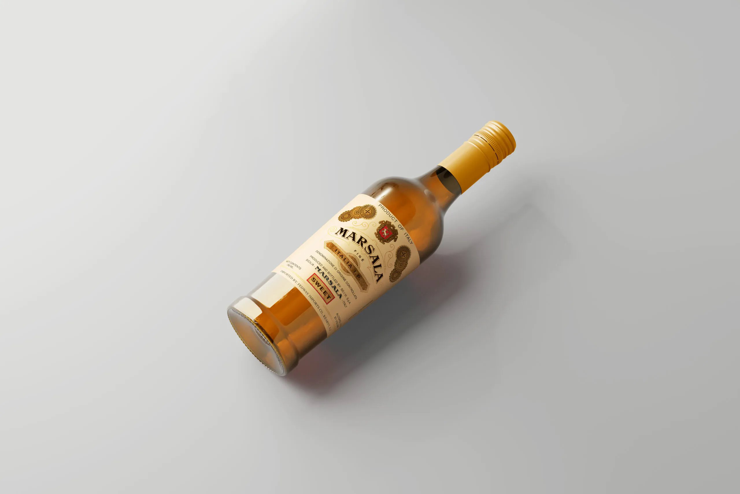 5 Mockup of Marsala Wine Bottle in Various Visions FREE PSD