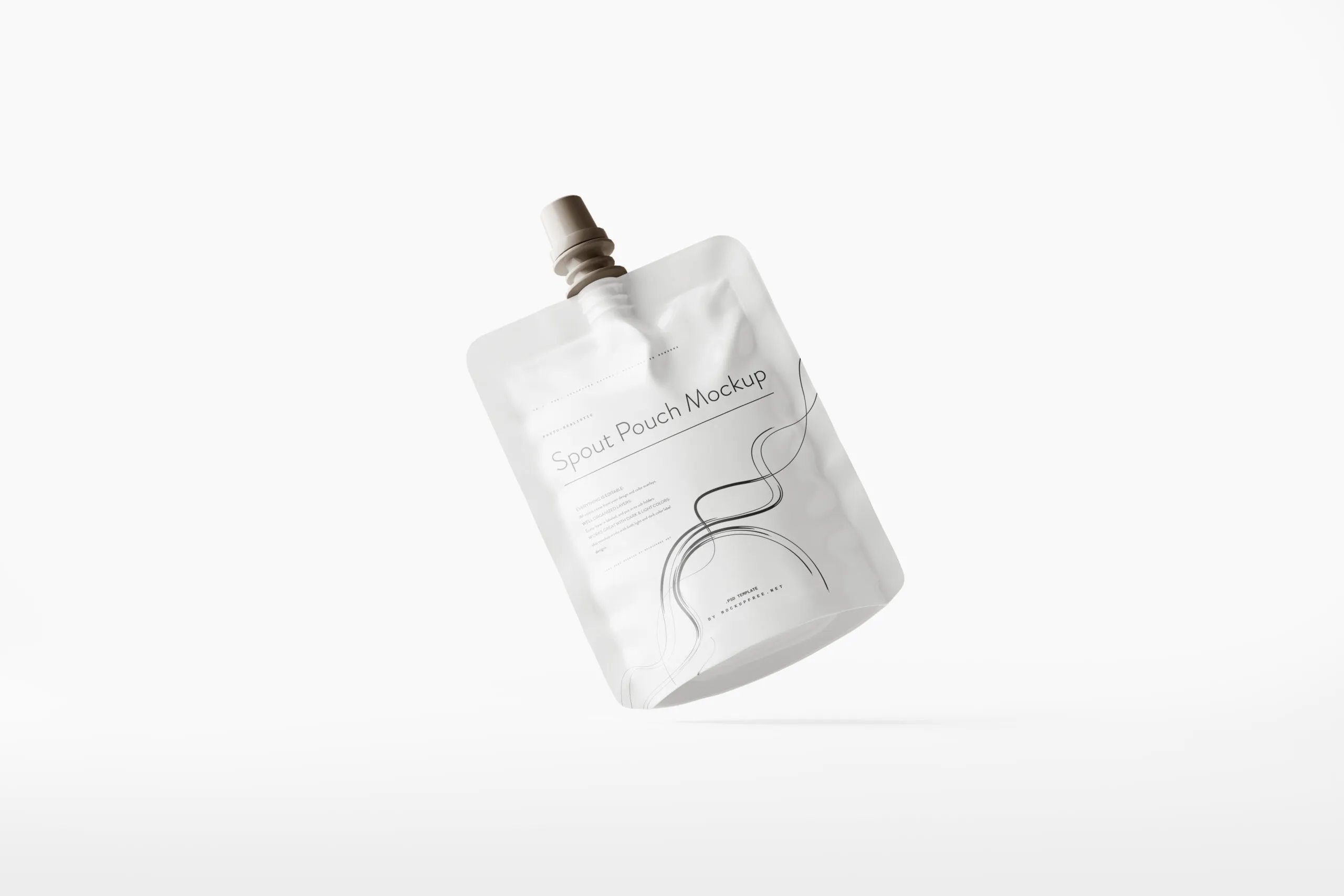 5 Mockups of Liquid Spout Pouch in Different Shots FREE PSD