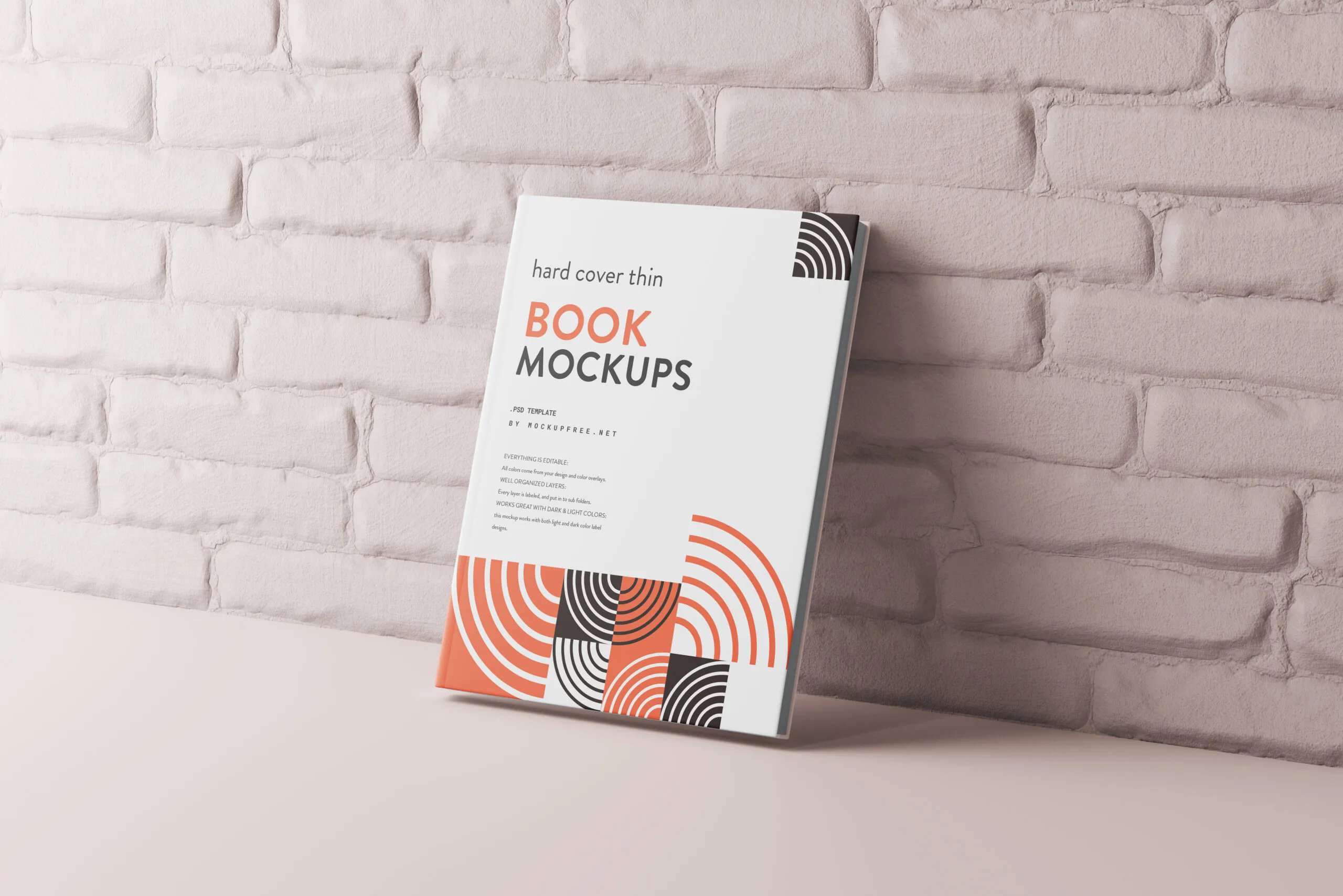 5 Mockups of Thin Hardcover Books in Perspective Views FREE PSD