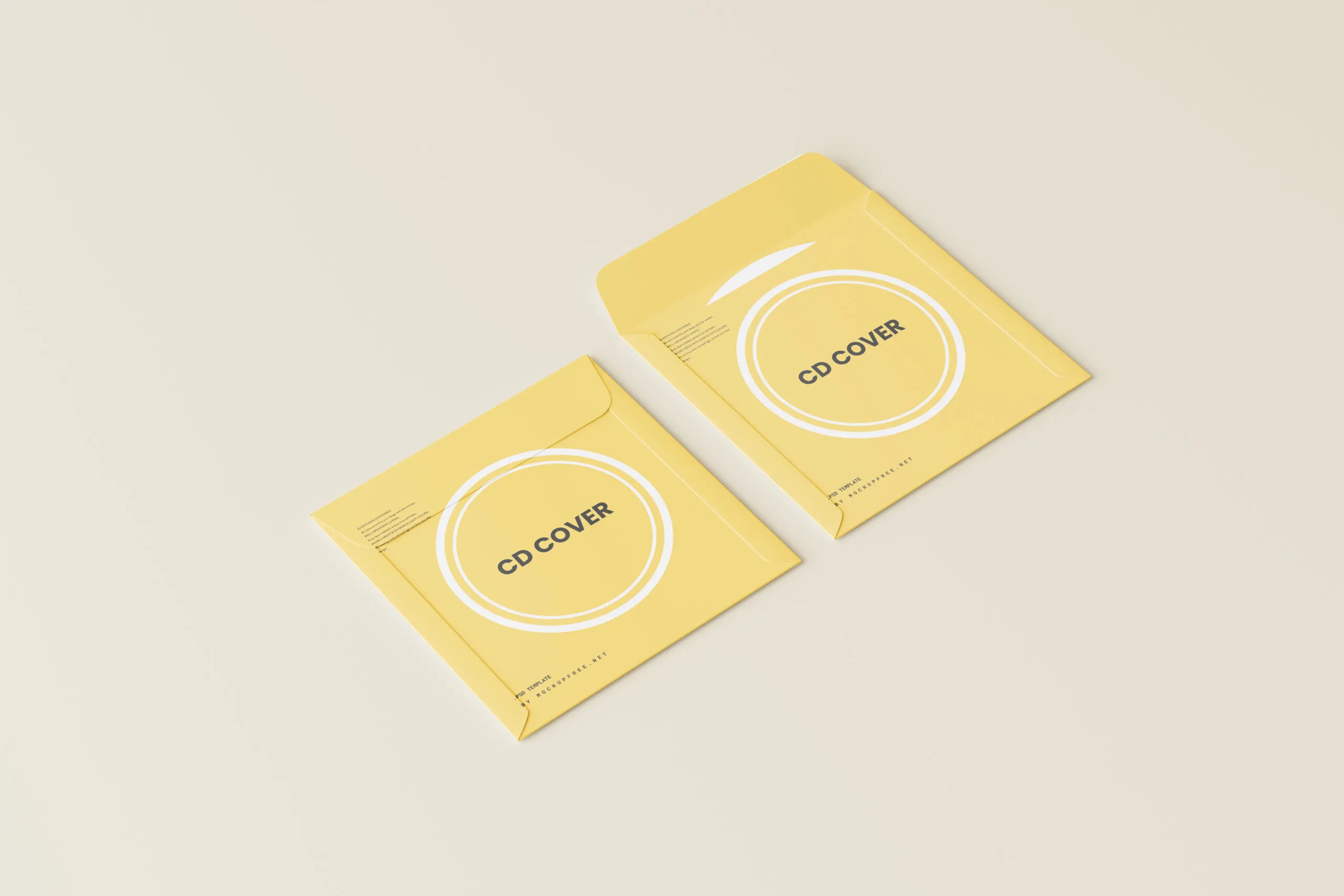 5 Paper CD Cover and Disc Mockups in Different Visions FREE PSD
