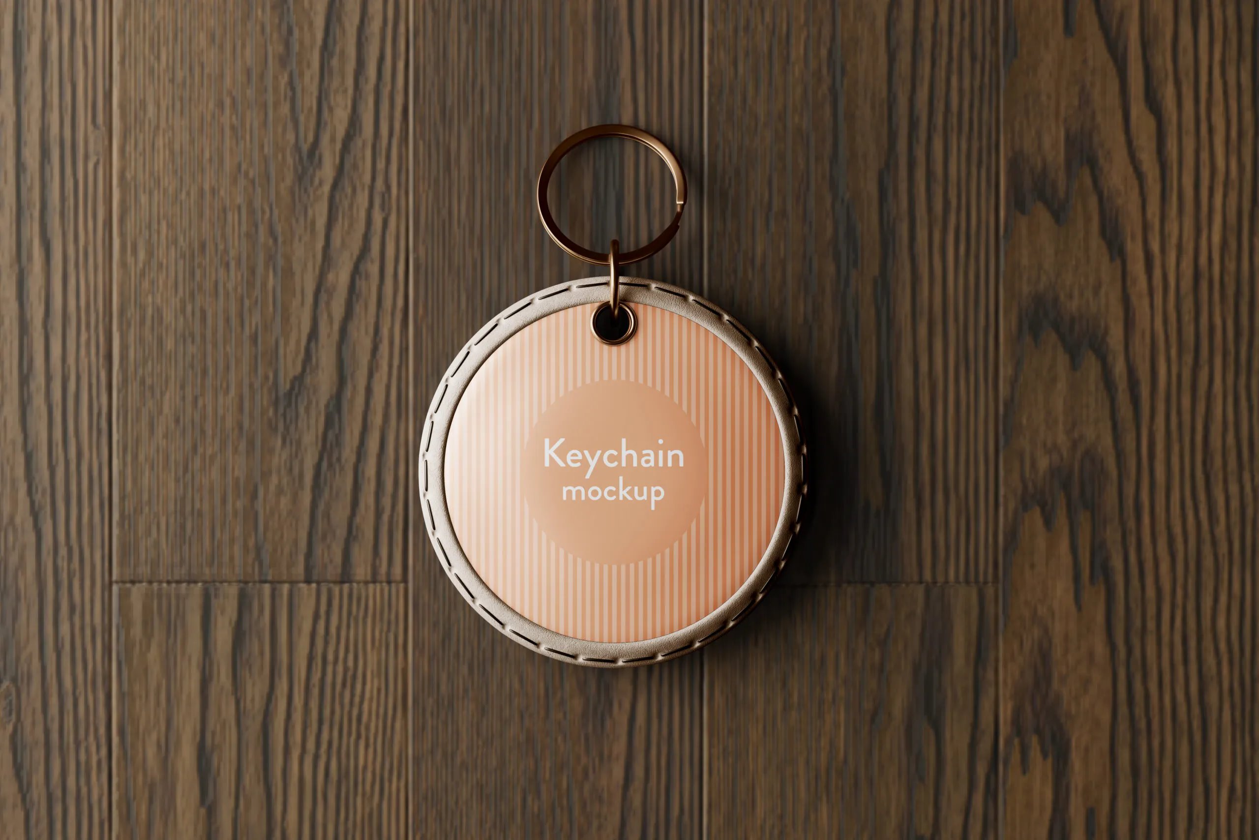 5 Round Keychain Mockup with Leather Pillow in Various Views FREE PSD