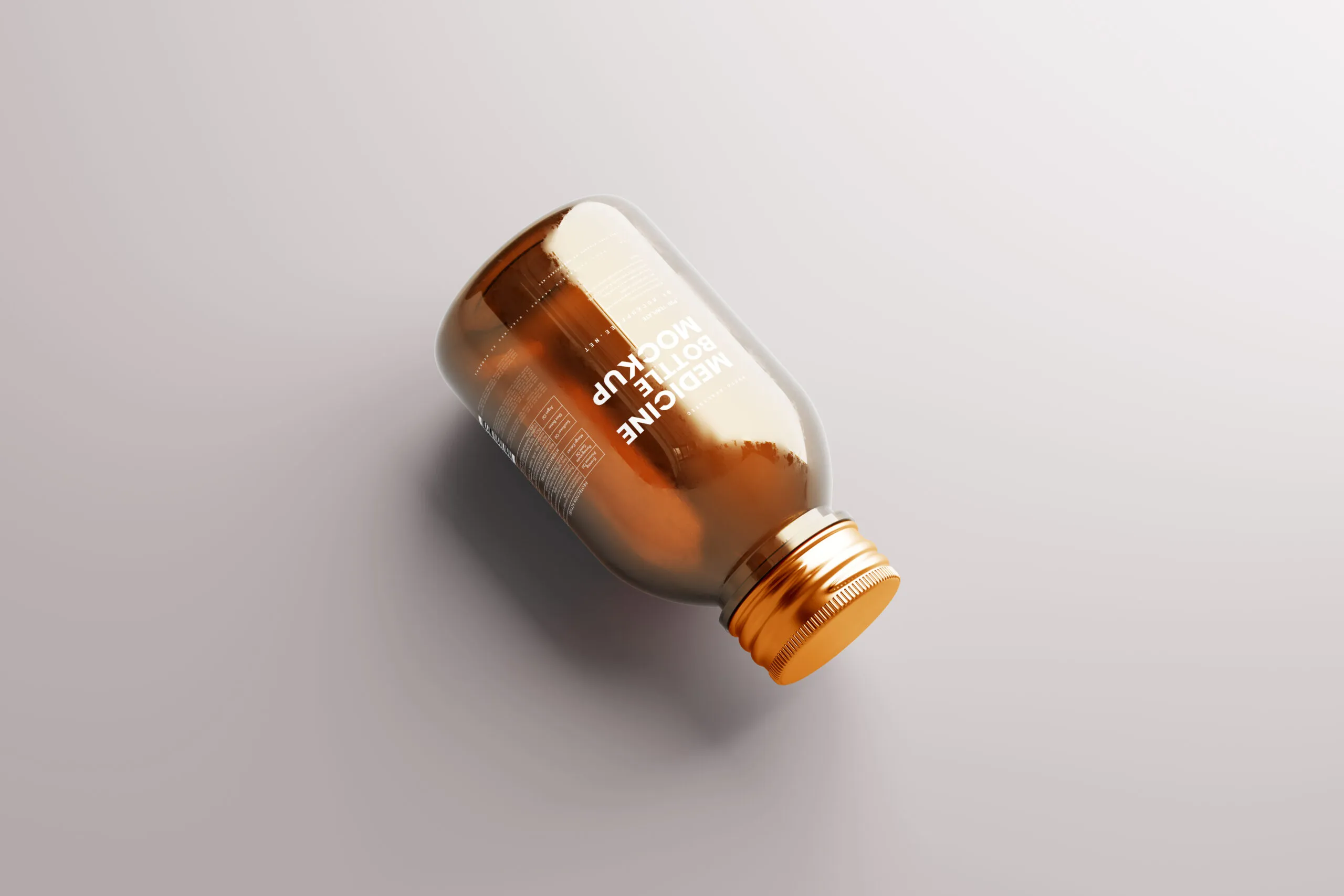 5 Small Liquid Medicine Bottle Mockups in Different Sights FREE PSD